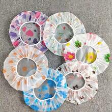 1/4/5pcs Adjustable Waterproof Shower Cap - Home Supplies, Bathroom Accessories, Fashionable Bathing Cap For Bathtub, Reusable EVA/Plastic Swimming Cap With Elastic Band, Suitable For Women, Spa Salon Beauty Care, Stylish Bathroom Accessories, Lace And Floral Print Design (Colors And Styles May Vary) - Multicolor - View 9