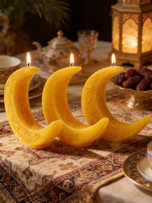 1个可爱3D立体新月手工大豆蜡烛，质地细腻，宗教主题香薰蜡烛，适合节日礼物、复活节、返校季、家居装饰、浪漫礼品等场合。 - 彩色 - 查看 5