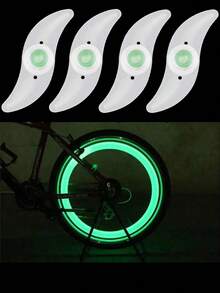 自行车轮胎闪光灯夜间警示儿童自行车车轮一体式辐条彩色夜骑灯、警示灯、尾灯、自行车配件