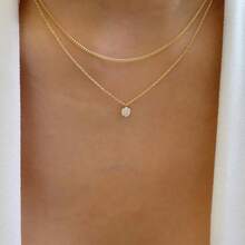 Necklace Hot-Selling Fashion Multi-Layer Heart Water Drop Pendant Vintage Women's Collarbone Chain - X1453A - 查看 3