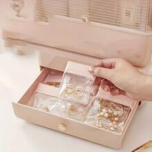 1/10pcs EVA Jewelry Storage Bags - Closed, Anti-Oxidation Bags For Earrings, Rings, Necklaces And Bracelets - Ideal Jewelry Organizer Bags For Travel | Pink Jewelry Bags | Secure Closure Bags, Jewelry Storage Bags, Anti-Oxidation Jewelry Pouches, Pink Earring, Ring, Necklace, Bracelet Display Sealed Bags, Jewelry Organizer Bags For Earrings, Rings, Necklaces And Bracelets - Suitable For Travel And Small Item Compartmentalization, Pink Storage Bags, Sealed Bags, Portable