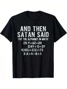 Camiseta de Matemáticas con el Alfabeto de Satanás en Matemáticas - Negro - Ver 1