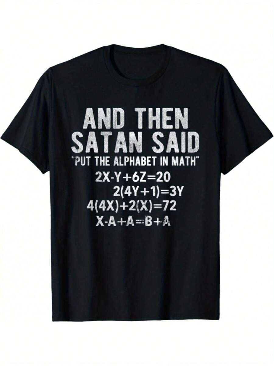 Camiseta de Matemáticas con el Alfabeto de Satanás en Matemáticas - Negro - Ver 1
