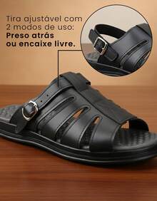 Men's Franciscan Sandal - Lightweight, Comfortable, Anatomical, Resistant, Flexible, Durable, Soft, Modern, Casual, Practical, Stylish, Basic, Adjustable, Natural, Firm, Secure, Elegant - 黑色 - 查看 2