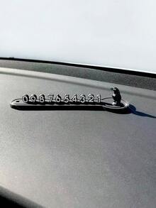 1pc Cat & Crow Design Blank Parking Permit Plate, Car Accessories Parking Number Plate, Towing Phone Number