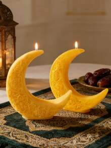 1个可爱3D立体新月手工大豆蜡烛，质地细腻，宗教主题香薰蜡烛，适合节日礼物、复活节、返校季、家居装饰、浪漫礼品等场合。 - 彩色 - 查看 2