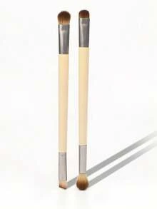 2Pcs Double Eye Shadow Brush/Eyebrow Brush,EcoTools Enhancing Eye Brush Set, Makeup Brushes For Liquid, Cream & Powder Eyeshadow & Eye Liner Application, Dual-Sided & , Synthetic Bristles, Cruelty-Free - Multicolor - View 1