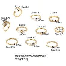 6 - 16 anillos apilables para nudillos para mujeres, adolescentes y nias, anillos bohemios vintage para dedos apilables dorados y plateados, juego de mltiples anillos, tamao 5 - 10 - Dios G - Ver 2