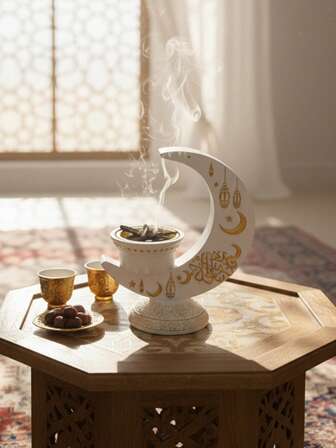1PC/Set Incense Burner, Arabic Style Bakhoor Burner, Decor Ornament Incense Burner, Home Decor, Room Decor, Party And Holiday Decor Ornament, Living Room Accessories, Star, Moon, Lantern Gifts Birthday Graduation E-I-D