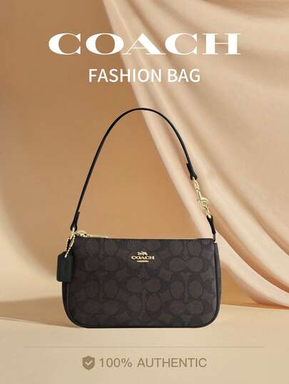 Coach Nolita 19 Leather Shoulder Bag Cute Hobo Bag For Women Small Clutch Handbag Purse Ladies' Classic Underarm Bag Wristlet Wallet With Zipper Clourse