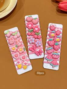 30pcs Assorted Cute Cartoon Style Hair Ties, Suitable For Everyday Use ,Ponytail Holders ,Hair Elastics ,Hair Rubber Bands ,Hair Rope Head Accessories Beauty Home Hair Accessories Scrunchies - Multicolor - View 5