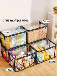 Transparent PVC Storage Bag, Multi-Functional Organizer Box With Flip Cover And Viewing Window - Durable Rectangular Household Storage Container For Toys, Crafts, Books, School Supplies, Snacks - Perfect Gift For 11 Holiday Occasions