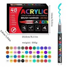 12/24/36/48/60/72 Colors Alcohol-Based Marker Pens, Dual Tip Brush & Chisel Markers, Mixed Color Set, Opaque Watercolor Markers For Art Markers, Calligraphy, Scrapbooking, Hand Lettering, Card Making, Black Paper, Stone Painting, Christmas Decoration, Wood, Plastic, Canvas, Office & School Supplies, Anime, Manga, Halloween, Christmas Gifts, Birthday Presents - Multicolor - View 11