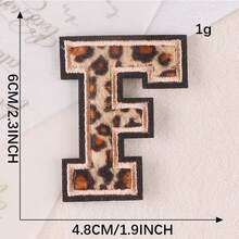 A-Z English Letter Patches, Leopard Print Embroidered Iron-On Stickers, Suitable For Clothing, DIY Name Apparel - Leopard - View 14
