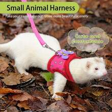 Adjustable Soft Pet Harness And Leash Set - Handmade, Machine Washable - Suitable For Hamsters, Mice, Geckos, Bearded Dragons, And Baby Anteaters - Multicolor - View 3