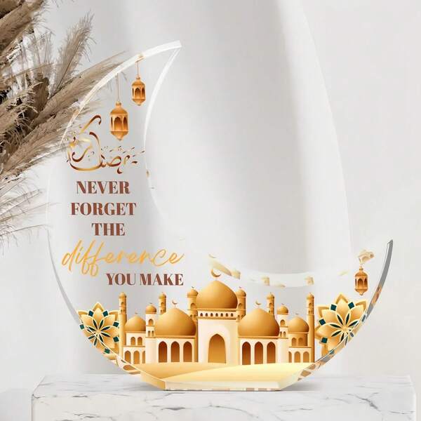 1 Stück süßer Goldfolie Blumen Acryl Halbmond Herz Ornament - erschwingliches Festival Heim Schreibtisch Deko Geschenk