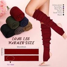 Long Leg Warmers Women 24 Inch Over Knee Knit Ribbed Leg Warmer Stirrup Yoga 80s Party Dance Ballet Supply - One Size + Mixed Colors + 6 - View 3