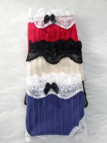 6pcs Women's Cute & Sexy Lace Hollow Out Panties, High-Quality Teenage Girl Briefs - Multicolor - View 9