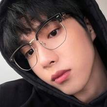一副时尚男士眼镜，复古半金属镜框，电脑及手机眼镜，经典简约设计，理想礼物 - 彩色 - 查看 6