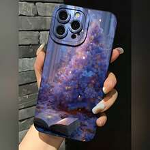 2026 nueva funda de teléfono esmerilada, funda de teléfono con diseño de árbol de Navidad de fantasía y libro abierto para iPhone 17 14 Pro Max 13 12 11 Xs Xr  Galaxy S23 S22 S21 S20 S10 S9 Plus protector de teléfono funda de pareja regalo para novio novia presente de vacaciones - Azul Klein - Ver 3