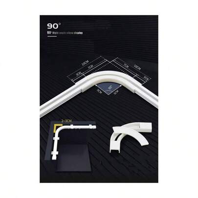Curva de esquina 1 pieza, riel de cortina de aluminio, accesorios especiales para rieles cuadrados pequeos