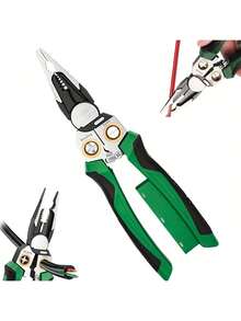 8 In 1 Wire Stripper With Cutting, Pulling, Crimping, And Cable Stripping Functions – Multifunctional Electrician Tool For Electrical Work - Green - View 10