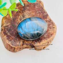 1 Piece/3 Pieces Natural Stretchite Small Carving Blue Glow Stone Polished Crystal Blue Light Reflective Stone Holiday Gift Crafts Collectibles Christmas Gift - Multicolor - View 5