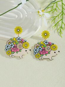 1对时尚可爱亚克力老虎/火烈鸟/鱼/燕子动物卡通耳环，适合女性日常佩戴（手工制作，款式略有不同） - 動物耳環 - 查看 26