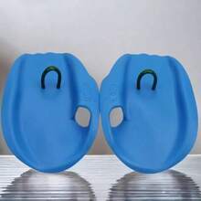 Swim Paddles - Swimming Paddles 1 Pair of Hand Fins Swimming Adult Unisex, Strength Training Aid, Upper Body Resistant Gloves Novice and Professional Use - Azul - Ver 4