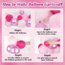 139件套卡通猫咪主题气球拱门套装，包含雏菊铝箔气球和长款乳胶气球，颜色有亮粉色、粉色、白色和金属粉色。适用于生日派对、迎婴派对、周岁生日、求婚、订婚以及其他可爱的猫咪主题派对装饰。 - 彩色 - 查看 4