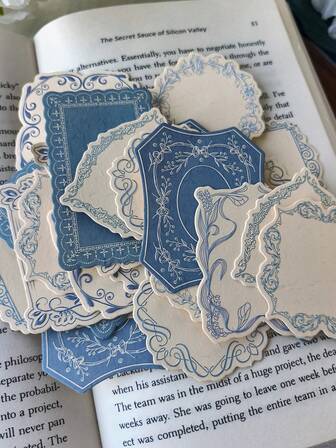 1 Box 30pcs Embossed Writable Memo Pads With Plant & Floral Borders, DIY Decoration & Scrapbooking Materials