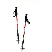 Trekking Poles – Adjustable Lightweight Hiking Poles With Snow Baskets & Carbide Tips For Winter, Rubber Tips For Summer, All-Terrain Use - Red - View 5