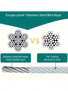 1 Set Stainless Steel Clothesline, Portable For Indoor/Outdoor Laundry, Camping, Bathroom & Dorm - Dog Leash - Multipurpose, Galvanized Steel Wire - 2mm Thick - Multicolor - View 6