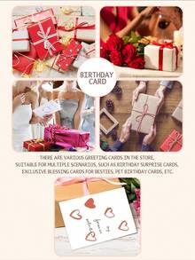 1PC Enduring Love Valentine's Day Greeting Card - Cartoon Heart Pattern, Paper Love Theme, Universal Love Message, Ideal For Boyfriend/Girlfriend/Husband/Wife, Valentine's Day/Anniversary - Multicolor - View 3