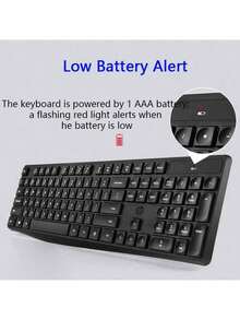 HP CS10 Upgraded Wireless Keyboard And Mouse Combo, Long Battery Life, Silent Keys, Automatic Sleep Mode, Plug And Play For Desktop And Laptop Computers, Black - Black - View 5