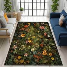 Wildflower Cottagecore Rug, Botanical Moss Area Carpet, Green Plant Washable Rug, Farmhouse Style Decor, Nature Inspired Living Room Rug, Baroque  Rug For Elegant Gothic And Mystical Home Interiors, Gothic Floral Decor, 84*60inch,Perfect Choice For Christmas ,Stylish And High-Quality Rugs, Perfect For Christmas Decorations And GiftsHome Decor, The Best Choice For Gothic-Style Birthday Gifts - Nhiều màu - Xem 4