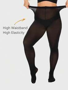 1 Quần legging nữ cỡ lớn, Quần legging 80D màu trơn mờ, Chất liệu sợi Polyester mềm mại, Có thể giặt tay, Có nhiều màu sắc, Quần bó cạp cao, Phù hợp với phụ nữ cỡ lớn. - Nhiều màu - Xem 3