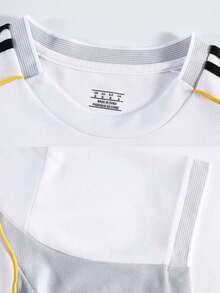 2pcs Football Jersey, Personalized Football Uniform, Men's Sports Suit, Running Set, Summer Men's Set, Men's T-Shirt Set, Football Jersey, Personalized Football Uniform, Football Jersey With Number Printing, Suitable For Football, Badminton, Basketball, Cycling - White - View 4