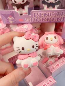 1pc Pen And Eraser Two In One Kuromi Melody Dual-Purpose Pencil Sharpener, Eraser, Pen Planer, And Pencil Sharpener Back To School Season Gift - Multicolor - View 4