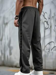 1pc Men's Casual Sweatpants, Loose Fit Fashionable Sports Pants For Outdoor, Comfortable Streetwear, Suitable For Autumn/Winter Workout, Hiking, Jogging - Dark Grey - View 6