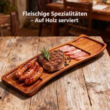 Rosewood Compartment Fruit Tray, Round Wooden Serving Platter, Solid Wood Dessert Plate, Multi-Functional Snack Tableware, Washable And Displayable Food Plate For Coffee, Tea, Cake, Cheese, Bread, Home And Kitchen Decor - Ideal For Gifts, Parties, Gatherings, Halloween, Christmas - Ginger - View 4