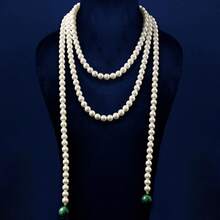 Vintage Layered Faux Pearl Pendant Necklace, Versatile Fashion Jewelry, Birthday/Valentine's Day Gift