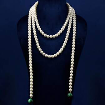 复古多层仿珍珠吊坠项链，百搭时尚首饰，生日/情人节礼物