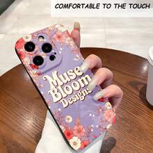 1PC Phone Case,  Floral Pattern With Pink And White Flowers , Stylish Phone Case, Phone Decoration, All-around Lens Protection, Creative Small Gift, Funny Gift for Boys and Girls - ブラック - チェックする 2