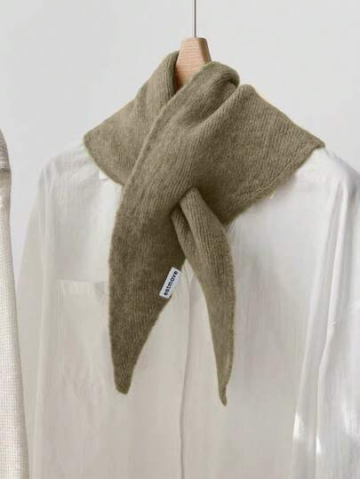 Bufanda triangular con cuello hueco para mujer, para otoño/invierno, cálida y versátil, pequeña bufanda de estilo coreano