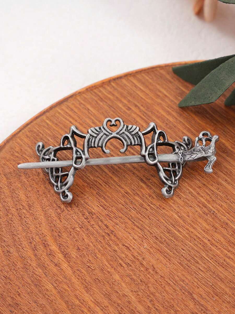 Viking Hair Clip Celtic Knot Crown Retro Metal Hair Stick Rune Dragon Slide Hair Clip Hair Accessories For Women - Multicolor - View 1