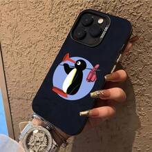 Happy P-Pingu Penguin Phone Case For 17,16,15,14,13,12,11,Pro,Max,Plus,E, IMD Matte Black - Z2 - 查看 2