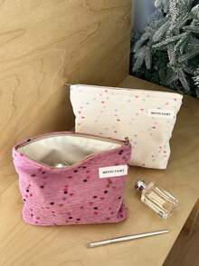 MEYOU FAIRY Makeup Bag, Portable Hand-Held Bag, Storage Bag, Toiletry Bag, Large Capacity Makeup Bag, Cosmetics Storage Tissue Storage, Essential Travel Bag, Storage Bag, Women's And Girls' Sanitary Napkin Storage Bag, Student Pencil Case, Inner Bag, Zip Cord Hand-Held Storage Bag, With Zipper - Multicolor - View 5