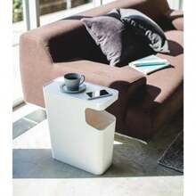 Yamazaki Home Mesa Auxiliar Tower y Papelera Blanca - 3988(Una talla Blanco) - Multicolor - Ver 2