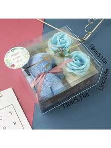 1pc Gift Box, Towel Bear Soap Rose Gift Box, Valentine's Day, Birthday Gift, Anniversary Wedding Gift - Red Valentine's Day Gift Box - Best For Women, Husband And Wife Thanksgiving And Christmas Ew Year Gift - Multicolor - View 2